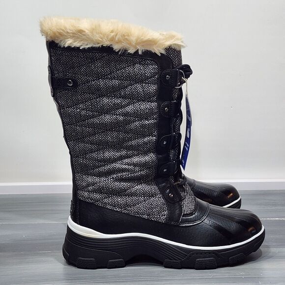 JBU by Jambu Boots 9.5M Black Lorina Waterproof Herringbone Winter Snow Rain - Picture 4 of 9